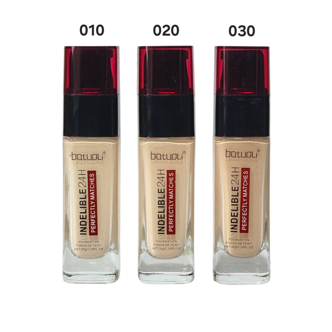 BASE DE MAQUILLAJE DUPE DE LOREAL, RESISTENTE AL AGUA Y DE ASPECTO NATURAL BATUOLI 30ML