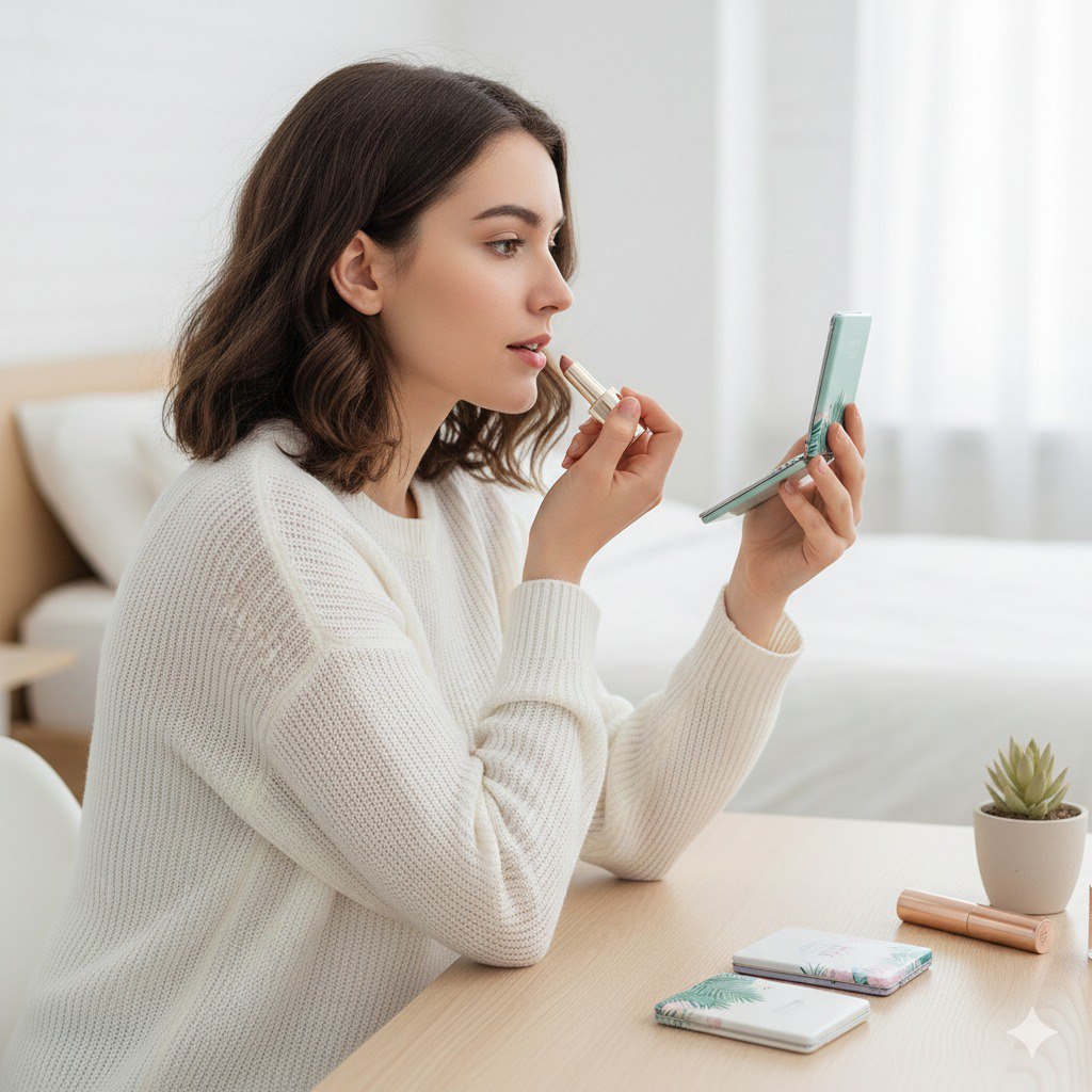 ESPEJO DE MANO COMPACTO NATURE 6X8.5X17CM