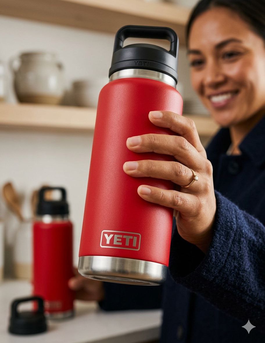 BOTE TERMICO DE VIAJE DE ALTA RESISTENCIA YETI 36 ONZAS ROJO ES POR CAJA COMPLETA