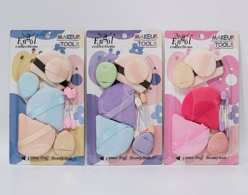ESPONJAS PARA MAQUILLAJE EN SET DE 6UND, 6 ESPONJAS DE MAQUILLAJE Y 3 APLICADORES DE SOMBRAS ENGOL COLLECTIONS MAKEUP TOOLS