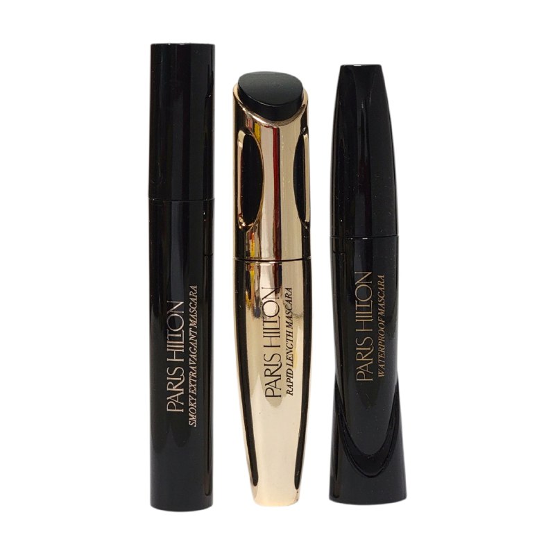 SET DE RIMEL EN TRIO AHUMADO LONGITUD Y APRUEBA DE AGUA PARIS HILTON