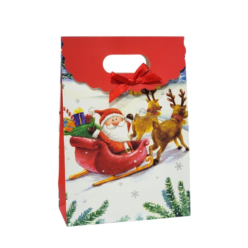 BOLSA DE REGALO NAVIDEÑA MEDIANO 14X21CM