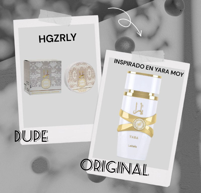 BASE DE MAQUILLAJE DE DOBLE COJIN TEXTURA LIGERA HGZRLY 12G DUPE DE LATTAFA YARA MOI