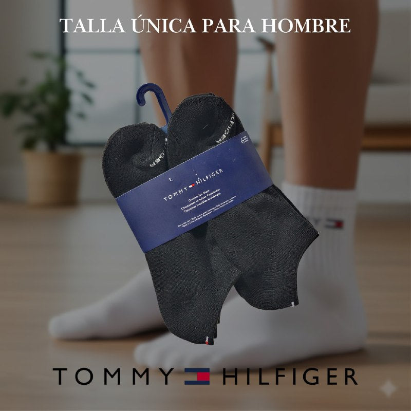 CALCETA TOBILLERA TOMMY HILFIGER PARA HOMBRE 6 PARES TALLA ÚNICA