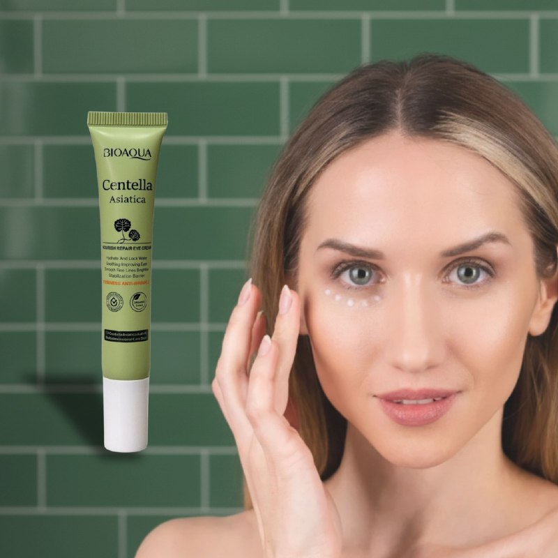 CREMA FACIAL PARA LOS OJOS DE CENTELLA ASIATICA QUE HIDRATA Y NUTRE LA PIEL DEL CONTORNO OCULAR, REDUCE LAS LINEAS SECAS Y FINAS, DANDO SUAVIDAD A LA PIEL BIOAQUA 20G