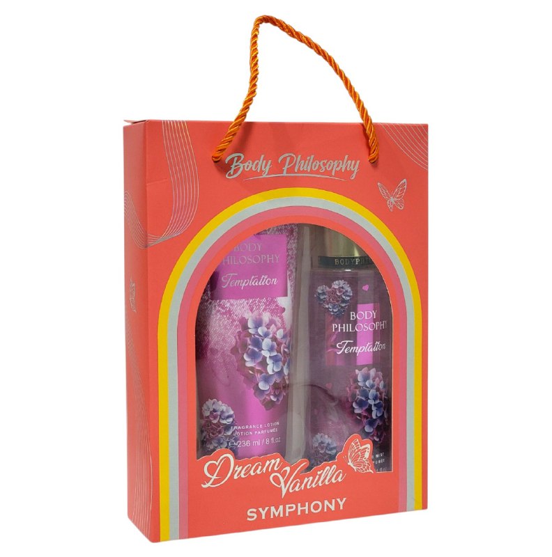 SET BODY PHILOSOPHY TENTACION SPLASH 250ML, CREMA CORPORAL 236ML (M)