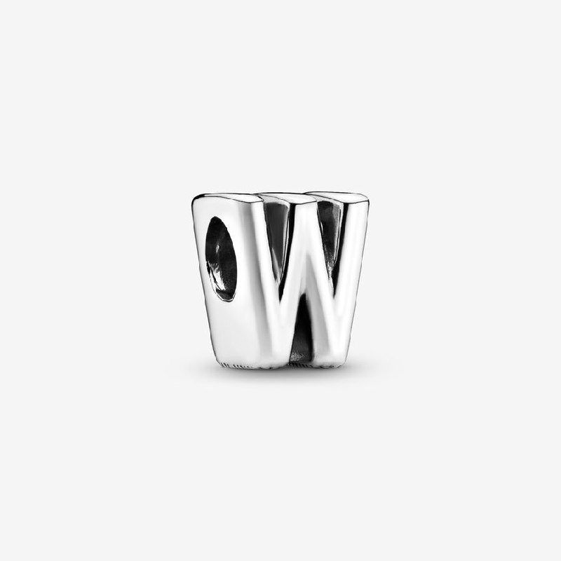 PCHARM787$W LETRA W PANDORA PLATA 9.25