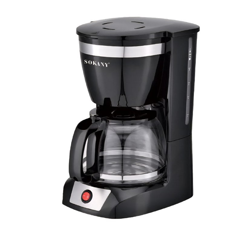 MAQUINA CAFETERA DE 12 TAZAS, 1.5L, FILTRO PERMANENTE DE NIVEL DE AGUA, ANTIADHERENTE, CALENTAMIENTO RAPIDO SOKANY COFFEE MAKER CM-108S