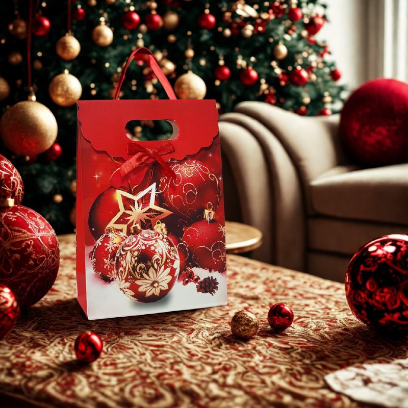 BOLSA DE REGALO NAVIDEÑA MINI MEDIANO 14X21CM