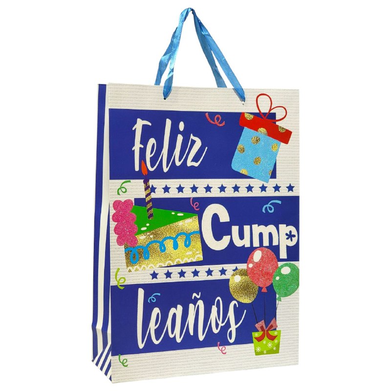BOLSA DE REGALO DE FELIZ CUMPLEAÑOS 30X12X41CM