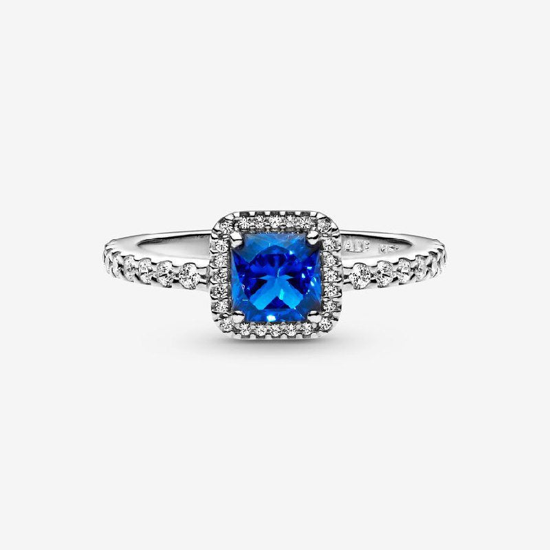 PANI1735A ANILLO PIEDRA CUADRADA AZUL PANDORA, PLATA 925