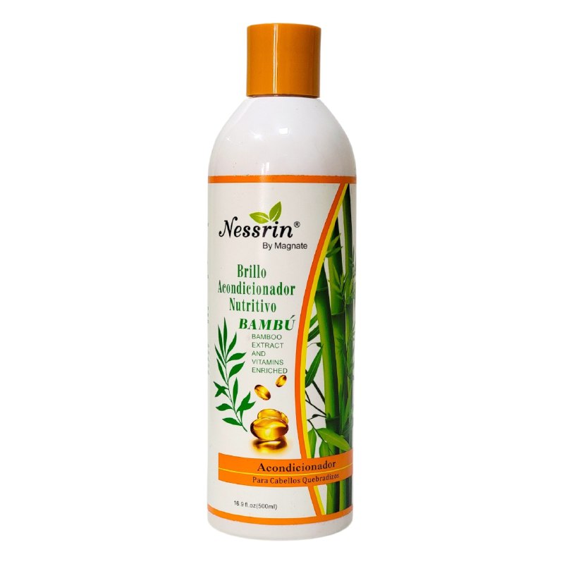 ACONDICIONADOR PARA EL CABELLO DE EXTRACTO DE BAMBU PARA EL PELO QUEBRADIZO, QUE REPARA Y PROTEGE DEL CALOR CON EFECTO ANTICASPA NESSRIN 500ML