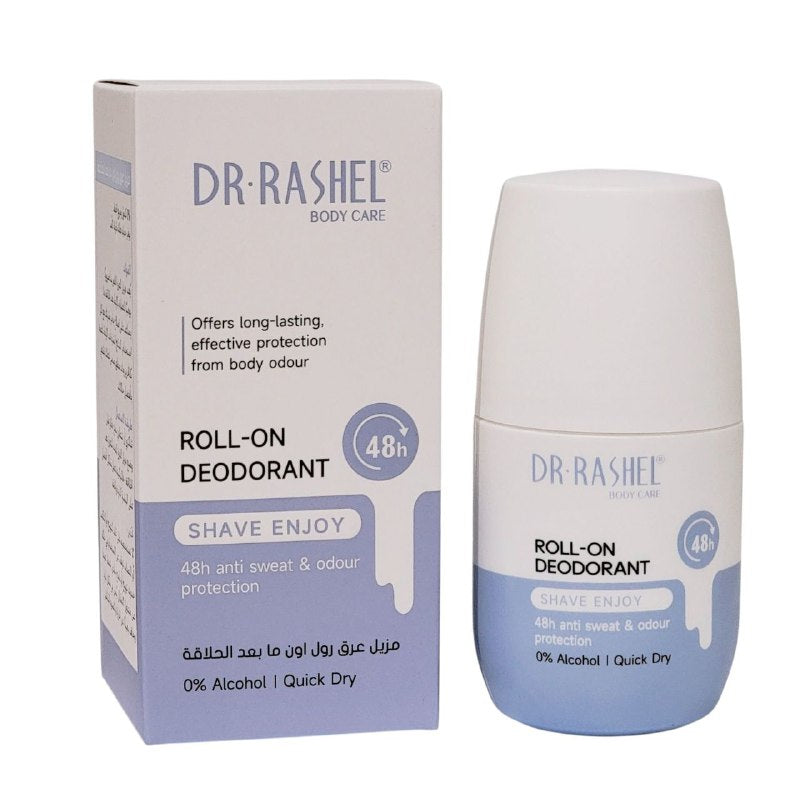 DESODORANTE ROLL ON, PARA USO DIARIO DE LAS AXILAS DESPUES DEL AFEITADO, REPARA LA BARRERA CUTANEA, PIEL MAS SUAVE Y ASPECTO SALUDABLE DR RASHEL 50ML