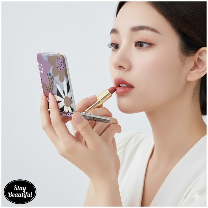 ESPEJO DE MAQUILLAJE PORTATIL COMPACTO STAY BEAUTIFUL 6X17CM