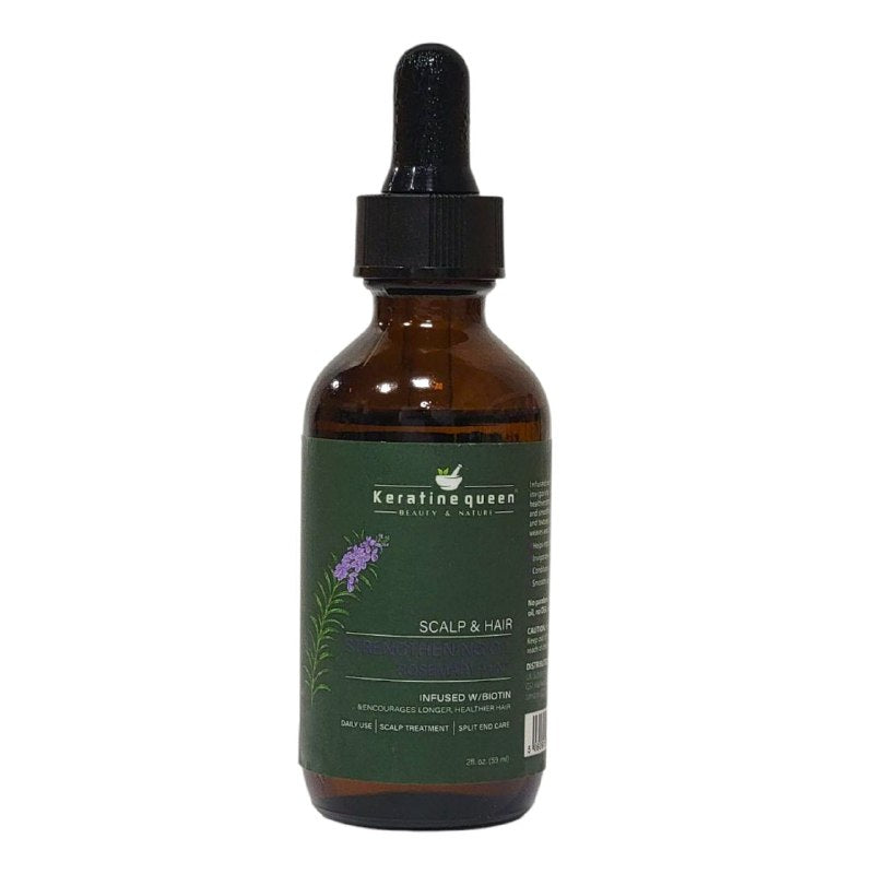 ACETE PARA EL CABELLO DE ROMERO Y MENTA CON BIOTINA, PROMUEVE EL CABELLO MAS LARGO Y SALUDBALE Y SANO, DA BRILLO Y SUAVIZA LAS PUNTAS KERATINE QUEEN 59ML