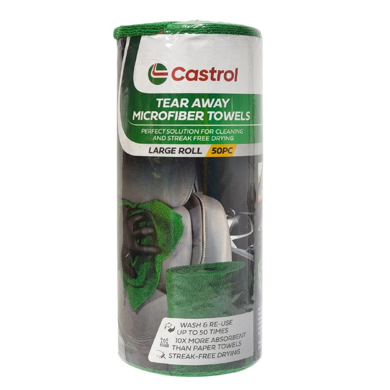 TRAPO DE MICROFIBRA MULTIUSOS EN PAQUETE DE 50 PIEZAS CASTROL 30X30CM