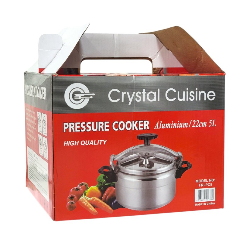 MAQUINA OLLA DE PRESION DE ALTA CALIDAD ELEGANTE Y RAPIDA COCCION CON CAPACIDAD DE 5L CRYSTAL CUISINE