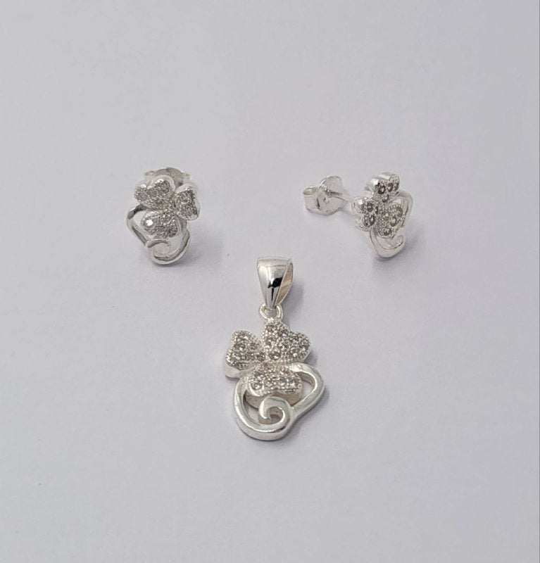 PSET1444 SET ROSA O FLOR PLATA 9.25