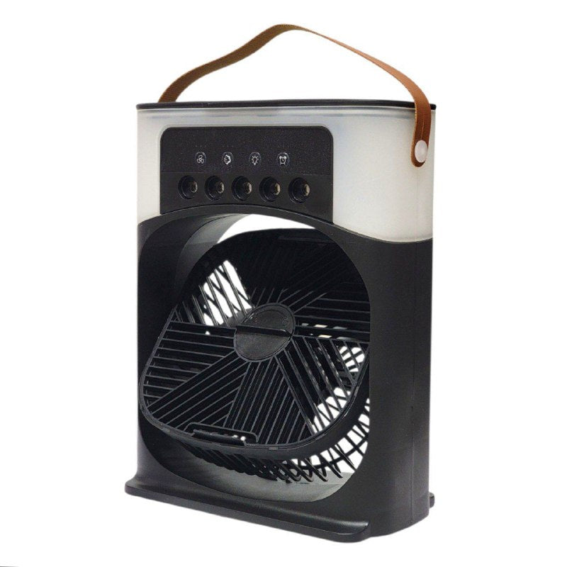 VENTILADOR MINI PORTATIL CON HUMIFICACION DE 3 VELOCIDADES, INCLUYE TANQUE DE AGUA PARA GENERAR NIEBLA FINA REFRESCANTE, SILENCIOSO Y COMODO