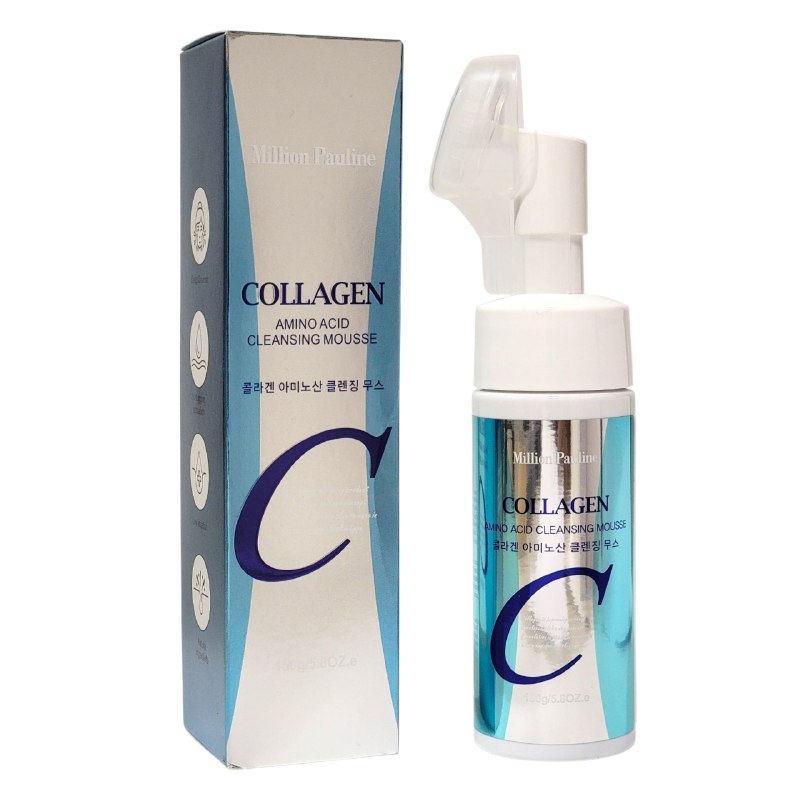 LIMPIADOR FACIAL CON COLAGENO REJUVENECEDOR 150G, LIMPIA Y NUTRE LA PIEL CON AMINOACIDOS Y COLAGENO CON TEXTURA ESPUMOSA Y DELICADA ELIMINA LA SUCIEDAD DEJANDO LA PIEL SUAVE MILLION PAULINE