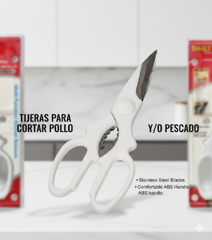 TIJERAS DE COCINA PICAPOLLO DE ACERO INOXIDABLE DE ALTA CALIDAD DAILY USA, 3 COLORES