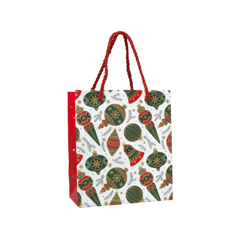 BOLSA DE REGALO NAVIDEÑA EXTRA PEQUEÑA 14X16X7CM