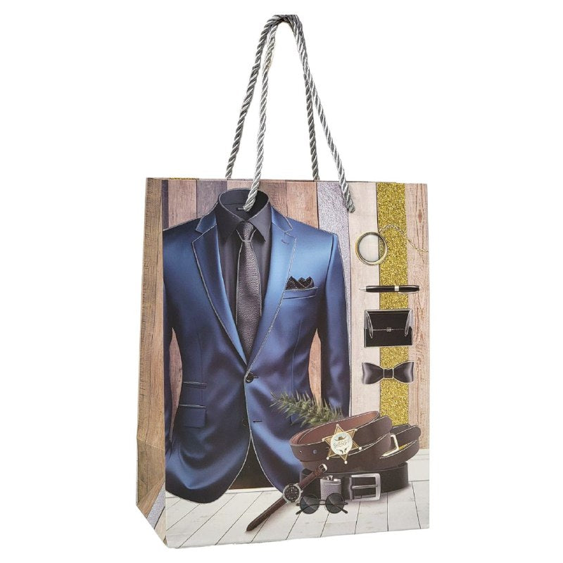 BOLSA DE REGALO PARA HOMBRE PEQUEÑA 18X10X23CM