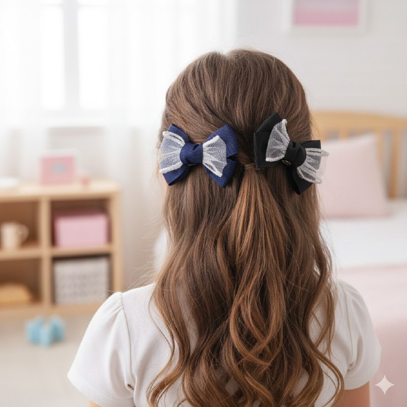 GANCHO PARA EL CABELLO DE MOÑO, PINZAS FUERTES EN PAQUETE DE 24UND 5X8CM