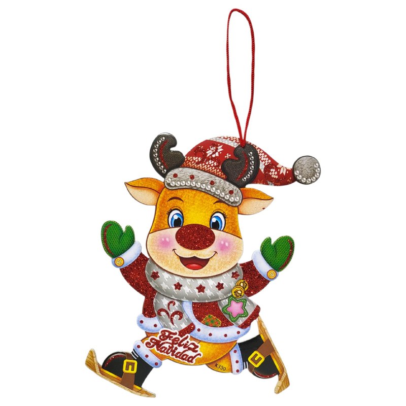 DECORACION ADORNO NAVIDEÑO CARTEL COLGANTE 4 ESTILOS