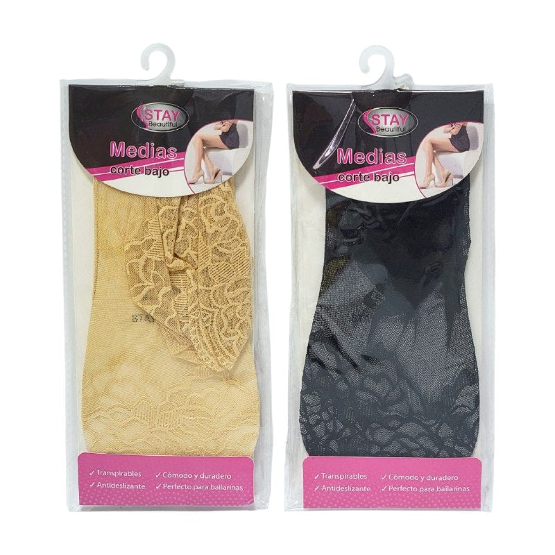 MEDIAS DE CORTE BAJO TRANSPIRABLES ANTIDESLIZANTES PARA MUJERES TALLA UNICA STAY BEAUTIFUL, 5 ESTILOS