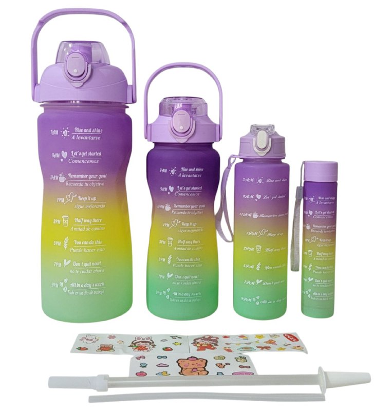 BOTES MOTIVACIONALES SET DE 4 PIEZAS, 3L/1600ML/900ML/500ML