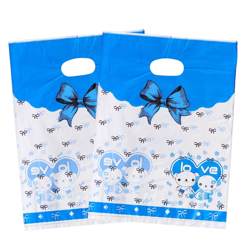 BOLSA DE REGALO PLASTICA MEDIANA 25X35CM, PAQUETE 100UND