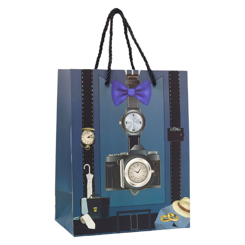 BOLSA DE REGALO PARA HOMBRE PEQUEÑA 18X10X23CM