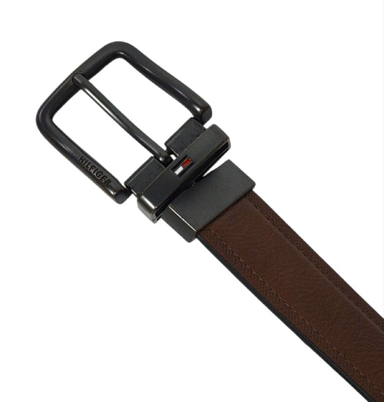 FAJA ORIGINAL TOMMY HILFIGER REVERSIBLE PARA CABALLERO COLOR NEGRO Y CAFÉ TALLA L 38-40