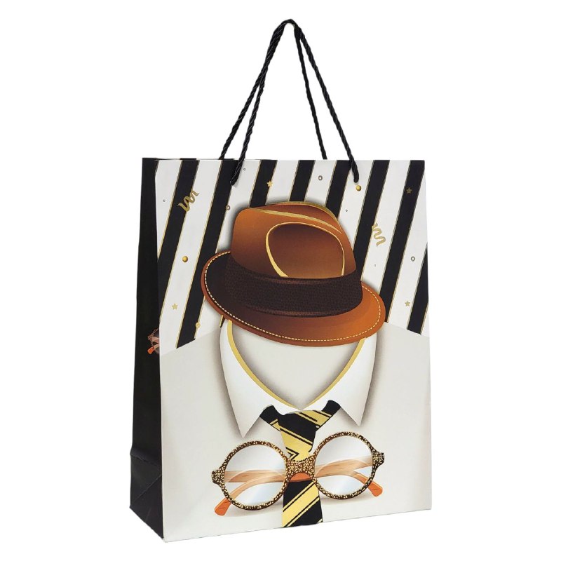 BOLSA DE REGALO PARA HOMBRE MEDIANA 26X32X10CM