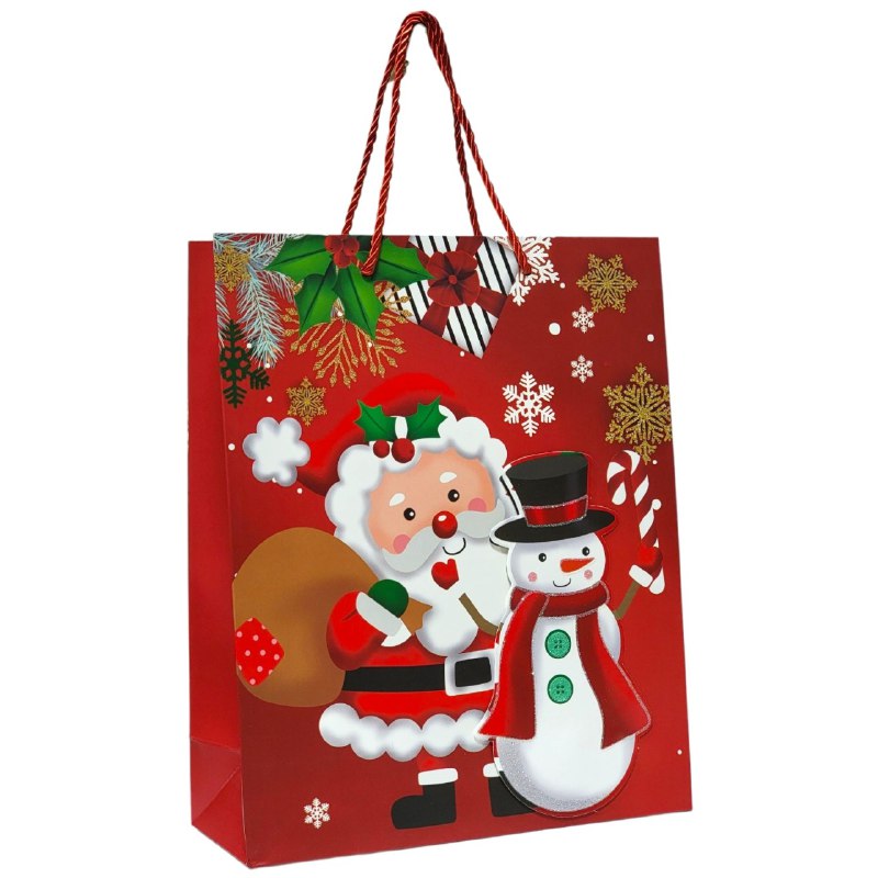 BOLSA DE REGALO NAVIDEÑA MEDIANA 32X26X10CM