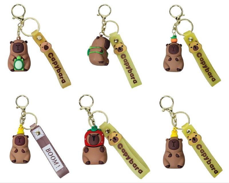 LLAVEROS DE CAPIBARA,CAPYBARA, 6 ESTILOS DISPONIBLES
