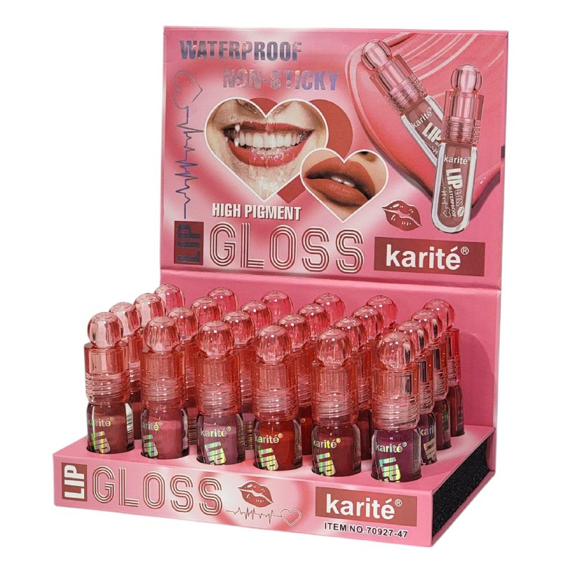 BRILLO LABIALKARITE 3ML (DUPE DE RARE BEAUTY)   LIP GLOSS IMPERMEABLE, NO PEGAJOSO, ALTA PIGMENTACION, 12 TONOS