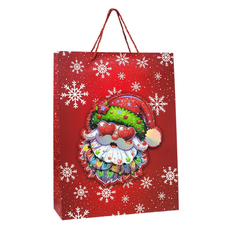 BOLSA DE REGALO NAVIDEÑA GRANDE 30X40X12CM, 4 ESTILOS