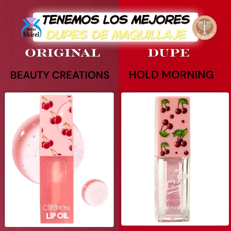 BRILLO LABIAL LIP HIDRATANTE DE CEREZA DOBLE EFECTO HOLD MORNING DUPE DE BEAUTY CREATIONS