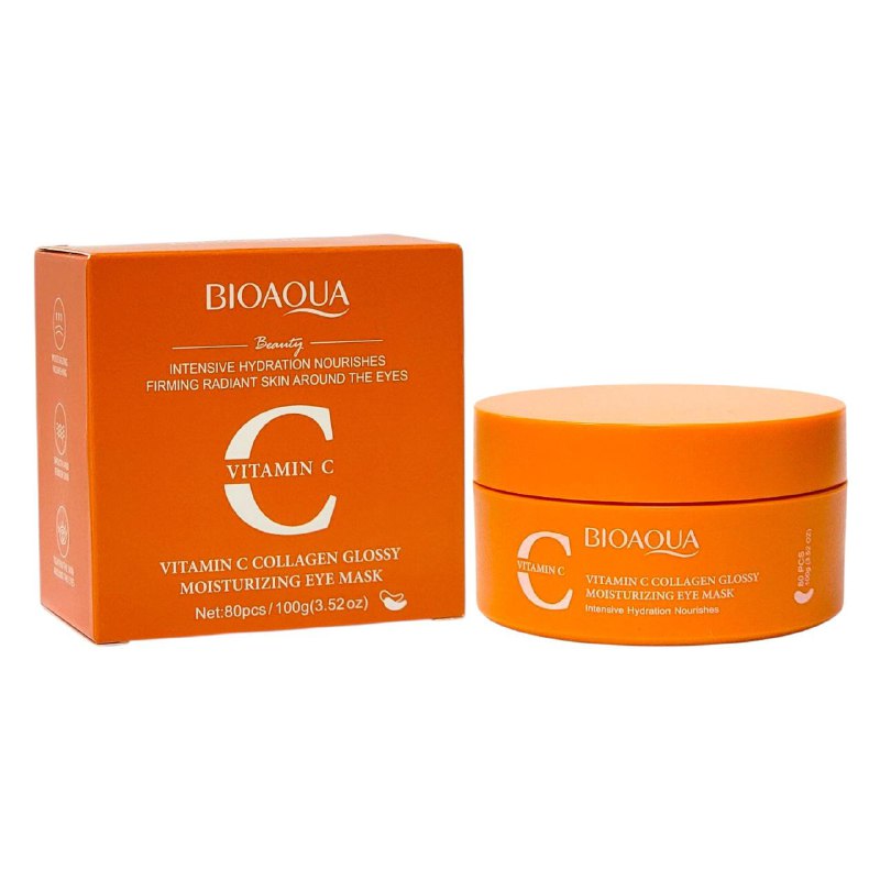 MASCARILLA FACIAL HIDRATANTE PARA OJOS CON VITAMINA C Y COLAGENO 100G, REPONE PROFUNDAMENTE LA HUMDAD, SUAVIZA Y REJUVENECE LA PIEL ALREDEDOR DE LOS OJOS BIOAQUA