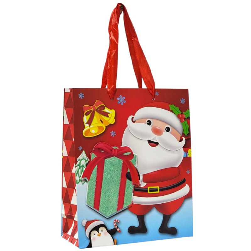 BOLSA DE REGALO NAVIDEÑA PAQUEÑA 19.5X23.5X10CM