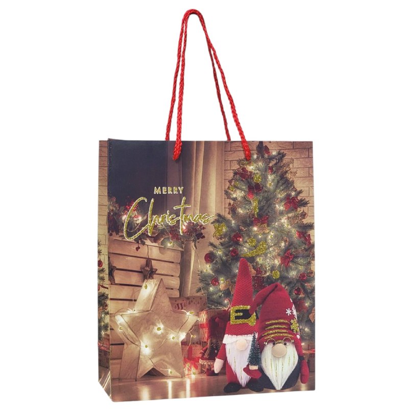 BOLSA DE REGALO NAVIDEÑA PEQUEÑA 19.5X23.5X8CM