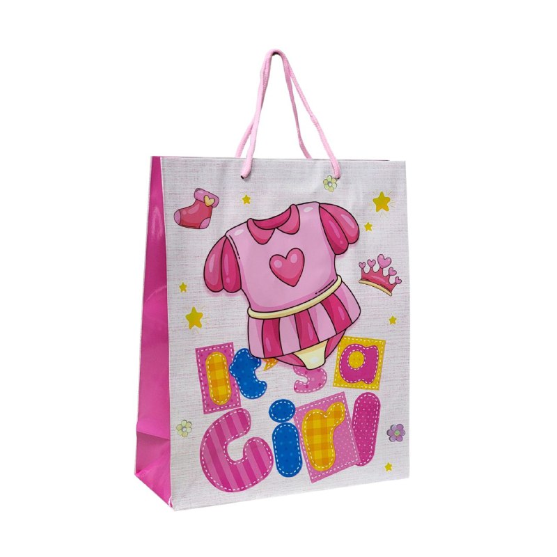 BOLSA DE REGALO BABY SHOWER MEDIANA 26X32X10CM
