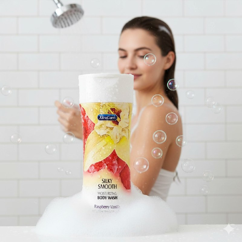 GEL DE DUCHA HUMECTANTE CON AROMA A FRAMBUESA CON ALOE VERA Y VITAMINA E XTRACARE 399ML