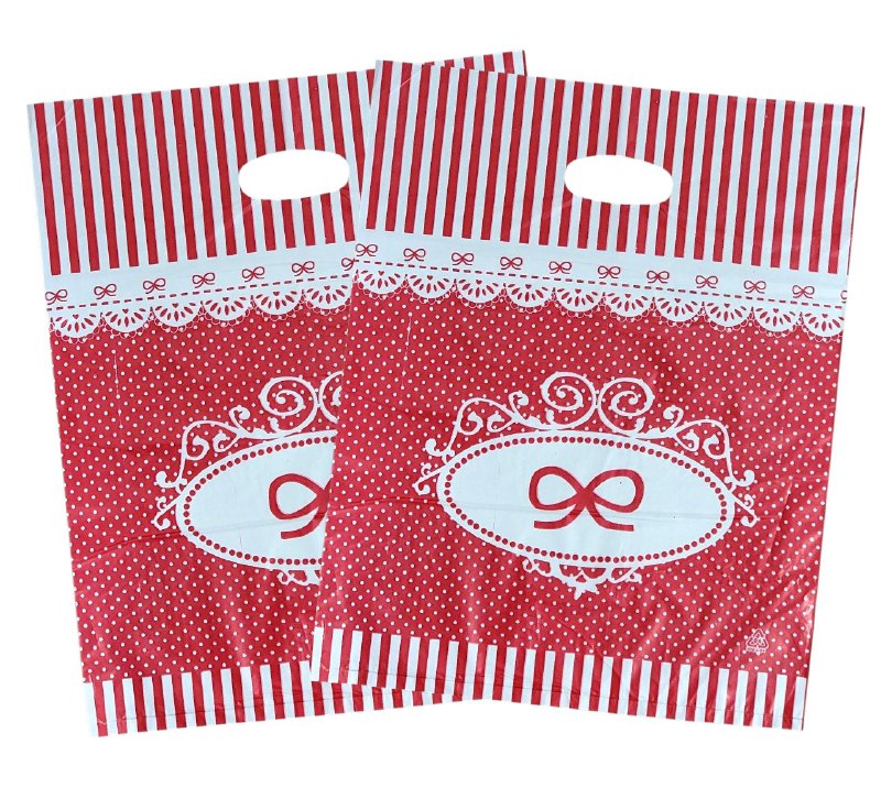 BOLSA DE REGALO PLASTICA EXTRA GRANDE 35X45CM, PAQUETE 100UND