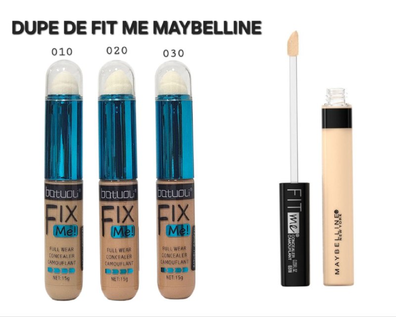 CORRECTOR CONCEALER BATUOLI 15G (DUPE DE FIT ME MAYBELLINE)  FLUIDO LIGERO, COBERTURA PERFECTA DIFUMINA LAS IMPERFECCIONES USO COMODO Y DURADERO 24H, SUAVE ACABADO MATTE NATURAL