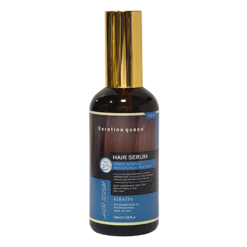 ACEITE PARA EL CABELLO, SUERO CAPILAR CON KERATINA HIDRATANTE ALISANTE 100ML, Y COMPONENTES QUE NUTREN EL CABELLO, FORTALECIENDO LA ESTRUCTURA DEL PELO DAÑADO, DEJANDOLO SUAVE, FUERTE Y SALUDABLE KERATINE QUEEN