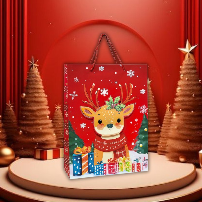 BOLSA DE REGALO NAVIDEÑA GRANDE 30X40X12CM