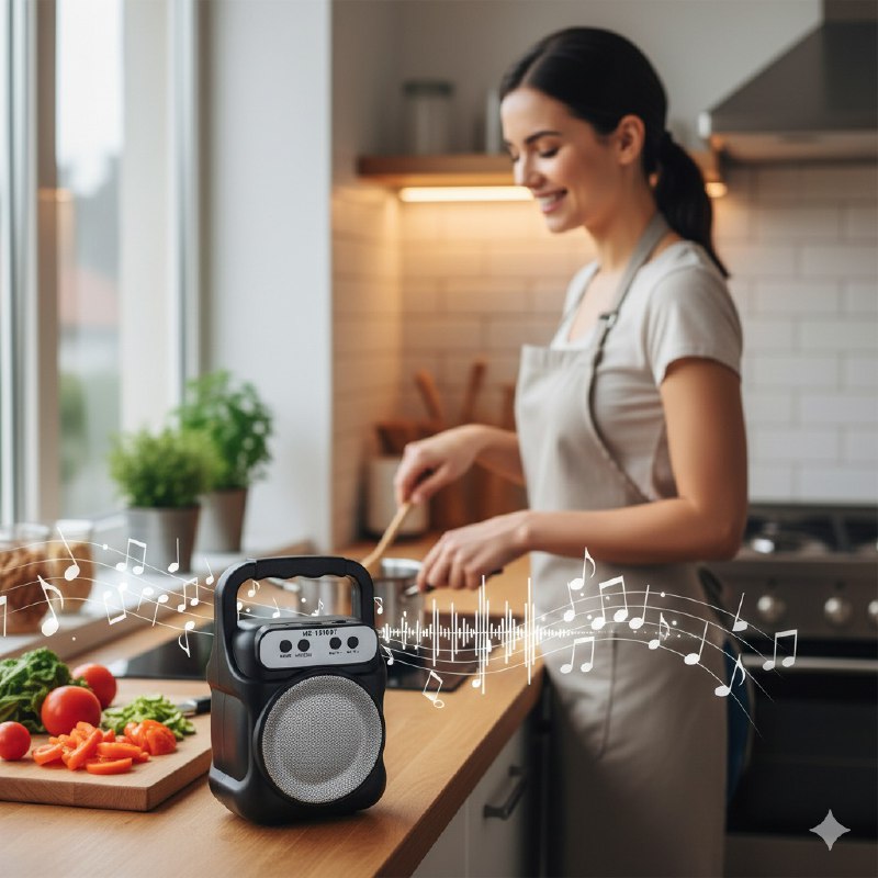 PARLANTE ALTAVOZ INALAMBRICO USB, TF Y RADIO BLUETOOTH, BATERIA DE LARGA DURACION POTENCIA 6W 12X19CM MS-1610BT